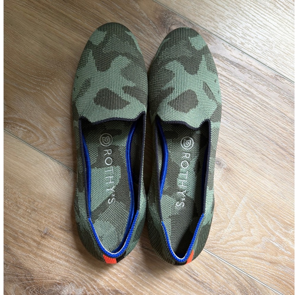 Rothy's Ballet Flat 8 Camo Stretch Knit Slip On Round Toe Comfort Ballerina Shoe